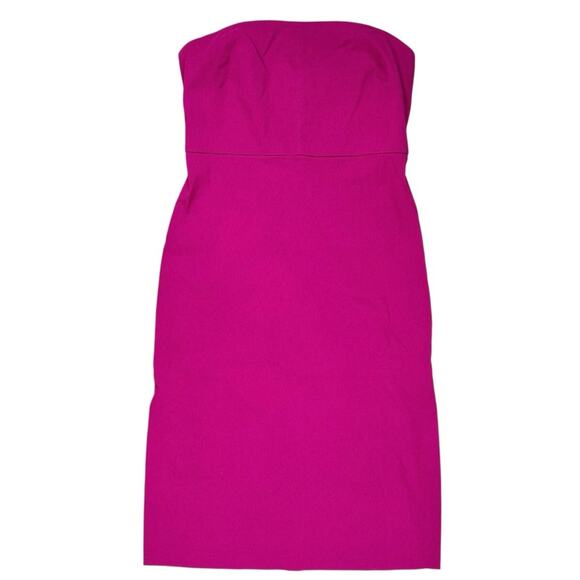 Vintage Express Stretch Strapless Fuchsia Sheath Mini Cocktail Dress Sz 13/14 - Picture 2 of 9
